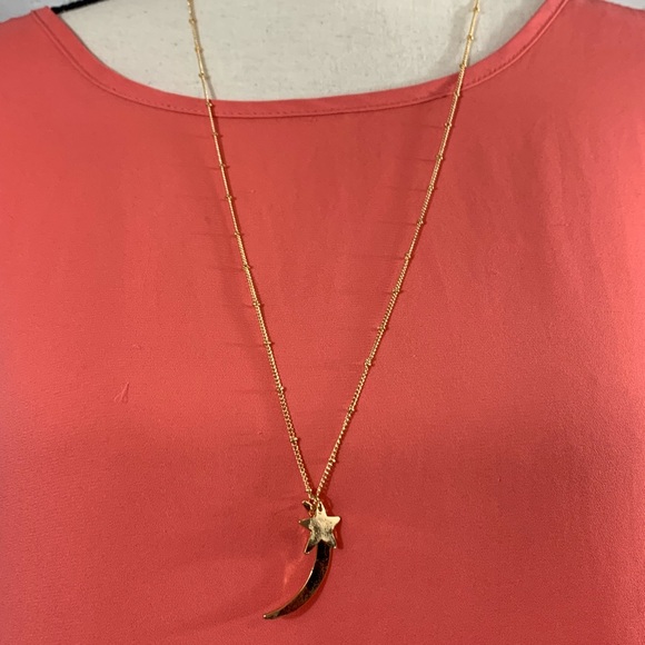 Moon and star gold tone long necklace new - Picture 2 of 7